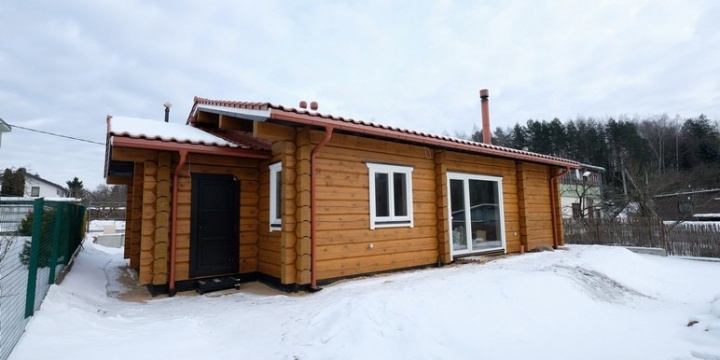A residential two-storey log house in Vilkija, Kaunas district